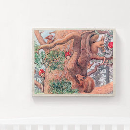 Poster Ilustração Vintage Floresta Crianças Elsa Beskow