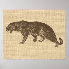 Poster Ilustração Vintage Leopard