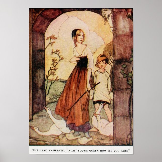 Poster Ilustração Vintage Rie Cramer Conto de Fadas Grimm (Frente)