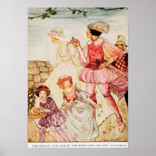 Poster Ilustração Vintage Rie Cramer Conto de Fadas Grimm