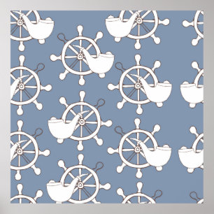 Poster Ilustração visual, roda e tu sem costura, de padrã