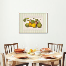 Póster Ilustração Vitoriana bonito das Peras