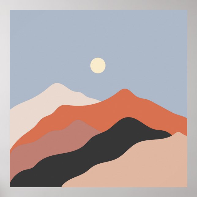 Poster Ilustrações de meio século paisagístico,lan minima (Frente)