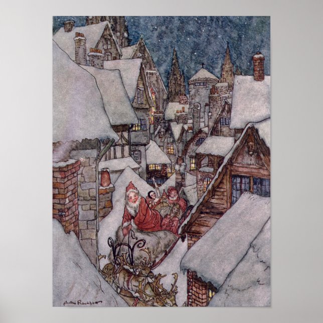 Póster Ilustrações de Natal (Frente)