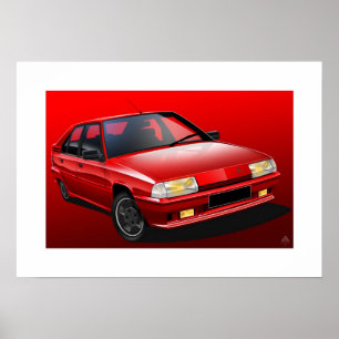 Poster ilustrado 16V de Citroen BX