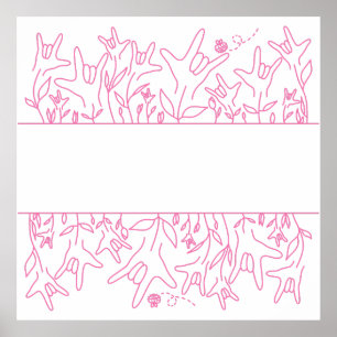 Poster ILY Bloom - Design ASL de Nome Personalizado