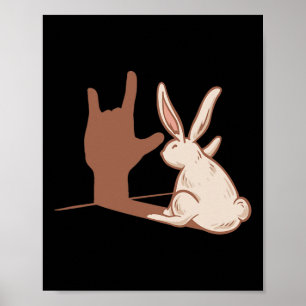 Poster Ily Rabbit Gestual Asl Surdo Perda Auditiva Consci