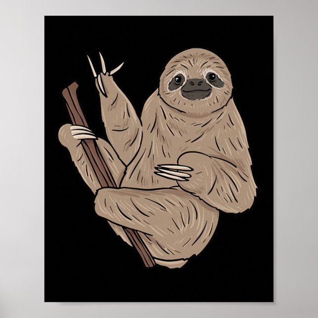 Poster ILY Sloth ASL Gesto de Mão surdo surdo Perda de au (Frente)