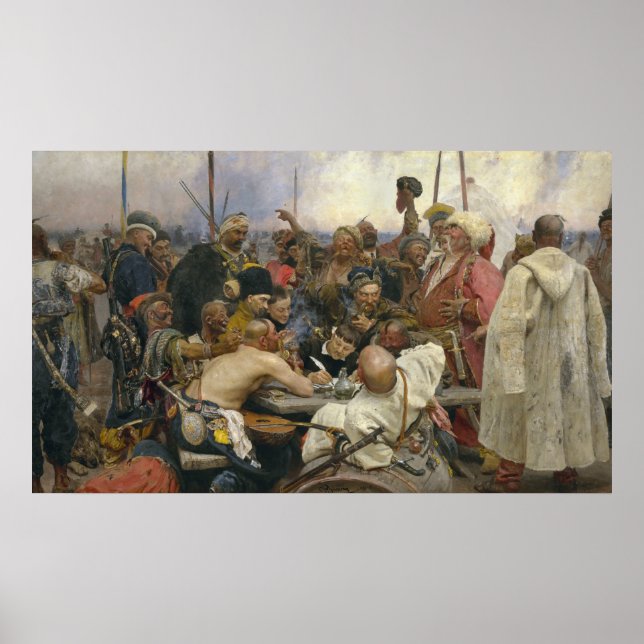 Póster Ilya Repin Reply of the Zaporozhian Cossacks (Frente)