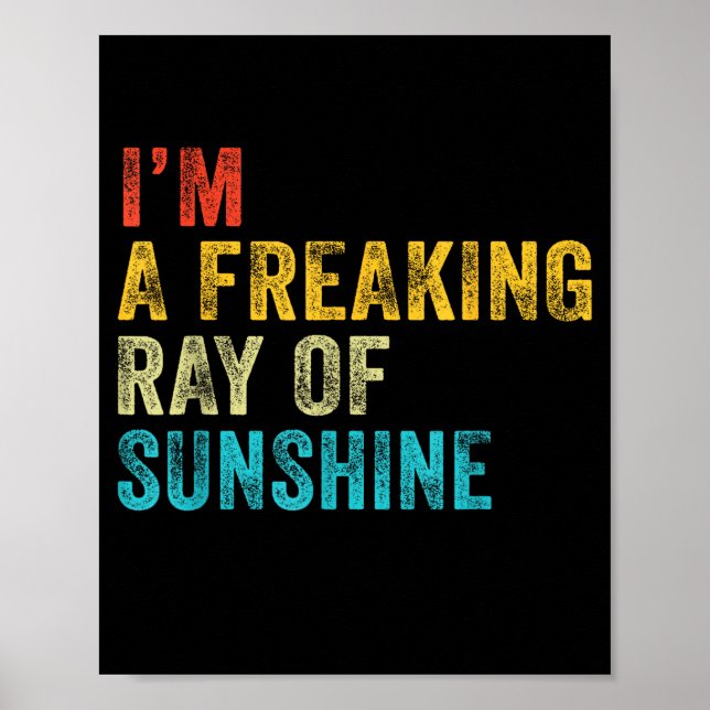 Poster I'm A Freaking Ray Of Sunshine Funny Sarcastic Vin (Frente)