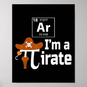Poster I'm A Pirate Funny Pi Pun Science 14 3.14