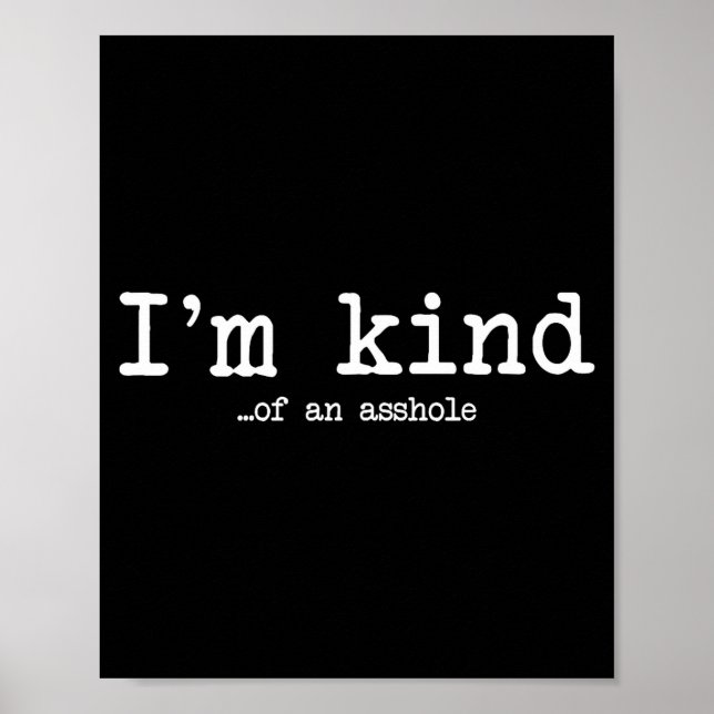 Poster I'm Kind Of An Hole Funny Kindness Sarcastic Ironi (Frente)