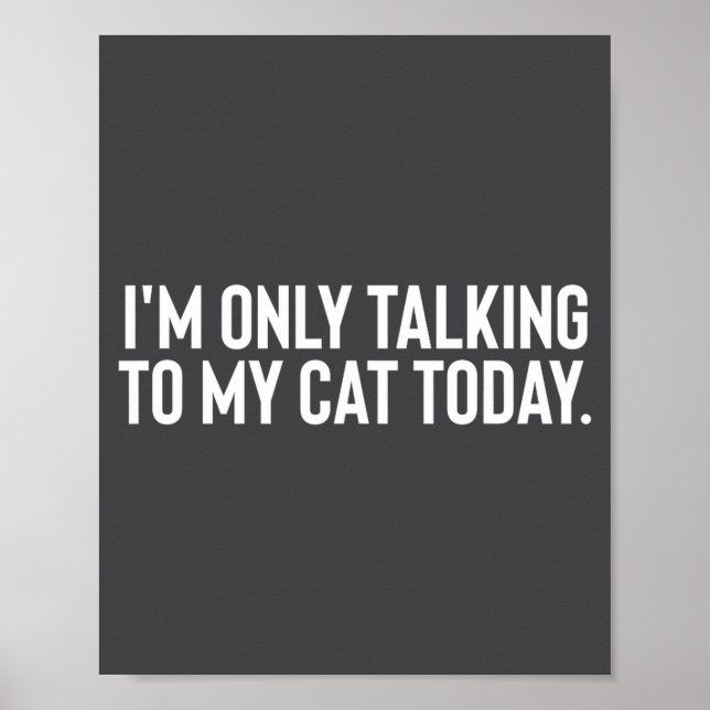 Poster I'm Only Talking To My Cat Today  (Frente)