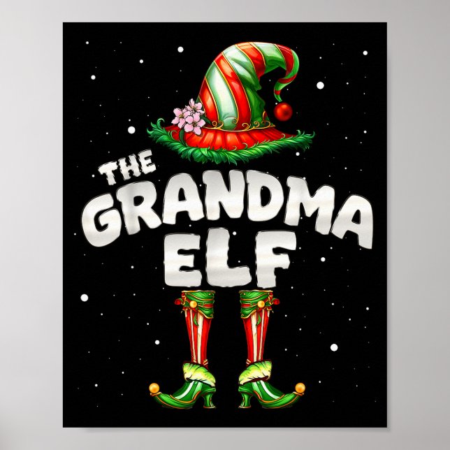 Poster I'm The Grandma Elf Family Matching Group Christma (Frente)