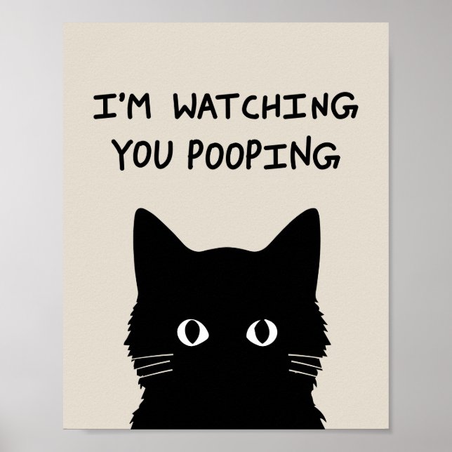 Poster I'm watching you pooping cat (Frente)