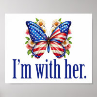 I'm With Her Cute Kamala Harris Butterfly