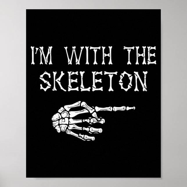Poster I'm With Skeleton Funny Couples Matching Halloween (Frente)
