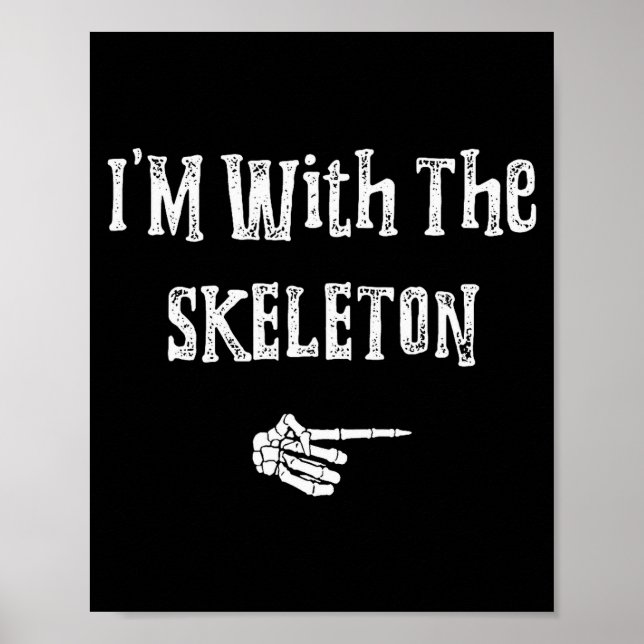 Poster I'm With Skeleton Halloween Costume Funny Couples  (Frente)