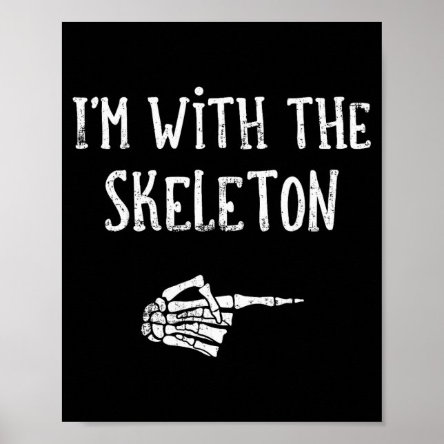 Poster I'm With The Skeleton Matching Couple Costume Hall (Frente)