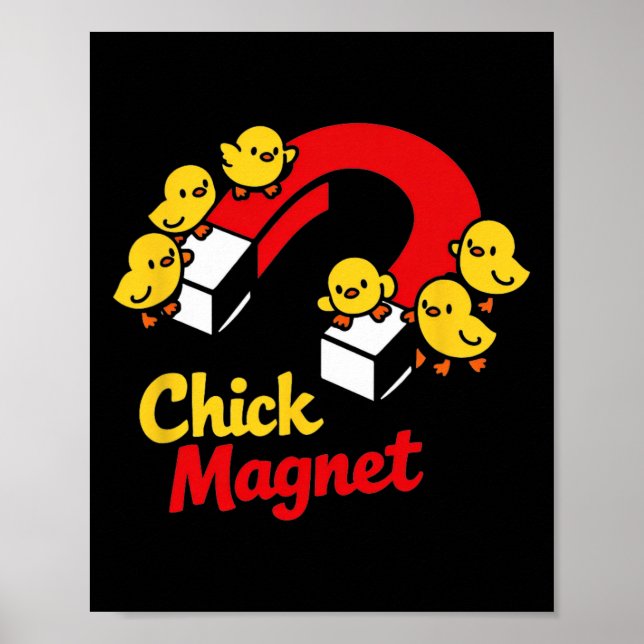 Poster Ímã de Frango da Páscoa Piada Engraçada de Galinha (Frente)