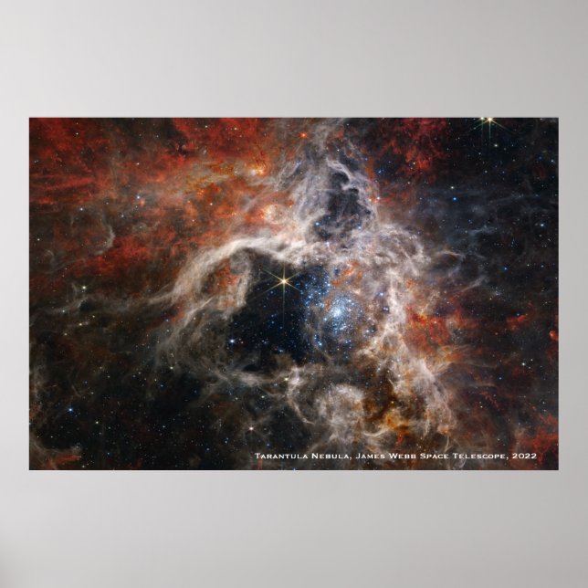 Poster Imagem 2022 do James Webb Tarantula Nebula Hi-Res (Frente)