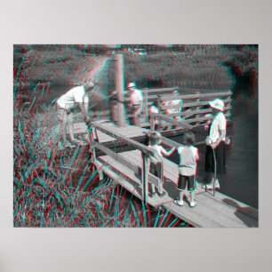 Póster imagem 3D. Balsa do filão de Hampton, Shropshire,