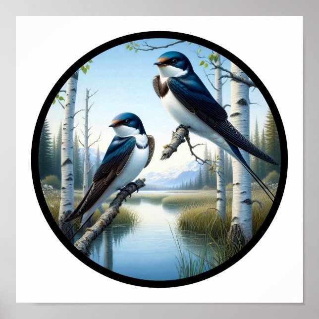 Poster Imagem 3D circular de 2 toalhetes de árvore perfur (Frente)
