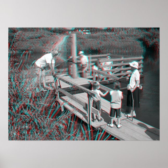 Póster Imagem 3D. Hampton Lode Ferry, Shropshire, Inglate (Frente)