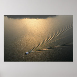 Póster imagem aérea de barco no Lago Gatun Panamá