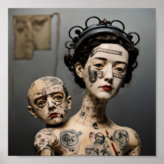 Poster Imagem AI surrealista da Odd Doll P