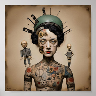 Poster Imagem AI surrealista de Odd Doll 007 P