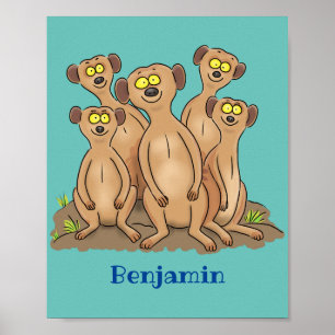 Poster Imagem animada da família Meerkat