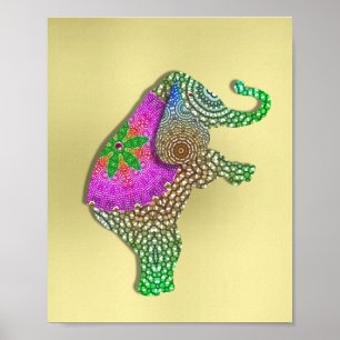 Poster Imagem Bela e Decorada de Elefante Indiano