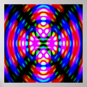 Poster Imagem Colorida Psicodélica Trippy de Resumo de Ca
