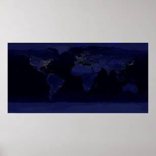 Poster Imagem composta da terra na noite