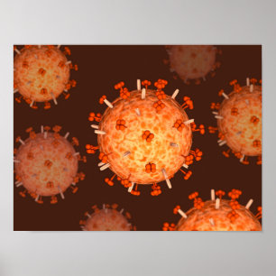 Póster Imagem conceptual da gripe que causa a gripe 2