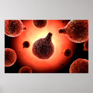Poster Imagem conceptual do Plasmodium que causa a