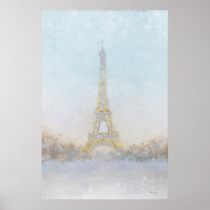 Poster Imagem da aguarela   de Eiffel Towe