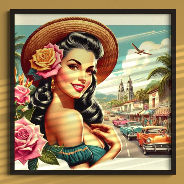 Poster Imagem da Mulher da Beauty Vintage (Criador carregado)