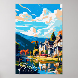 Poster Imagem da viagens vintage Pitlochry Scotland