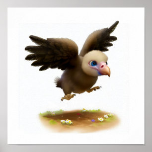 Poster Imagem de Aquarela em 3D de um Condor