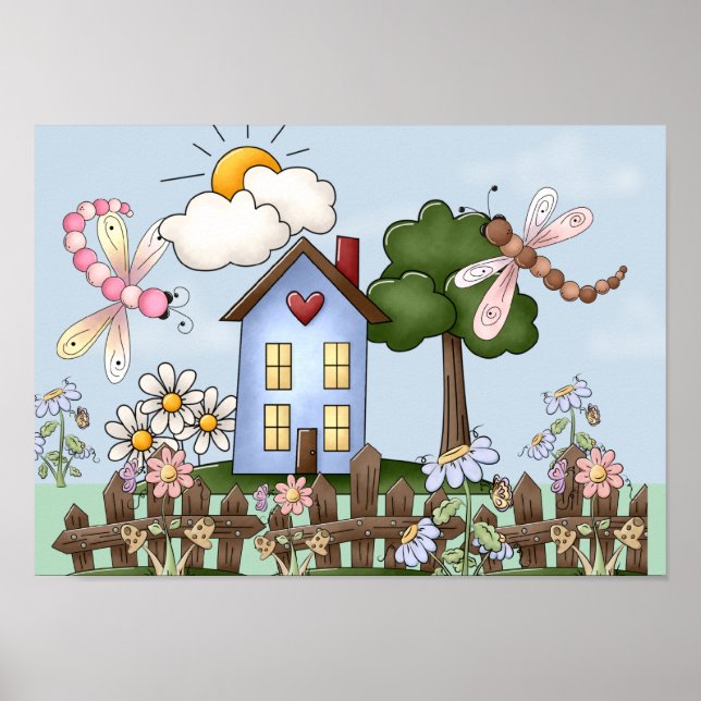 Póster Imagem de Arte Popular Country Fofa (Frente)
