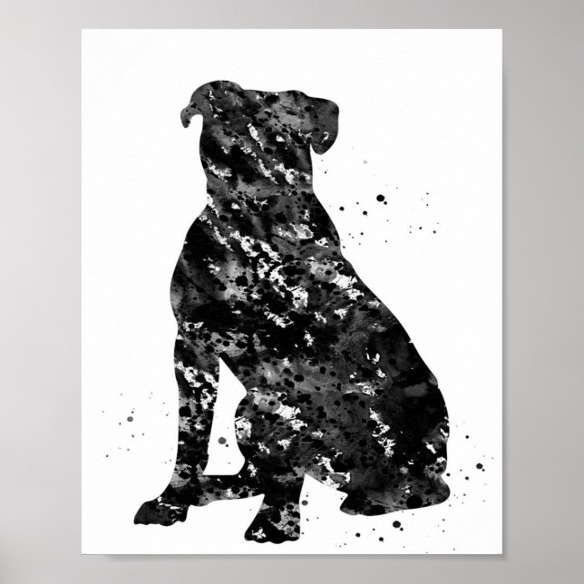 Poster Imagem de Buldogue Negra Americana | Presente Lega (Frente)