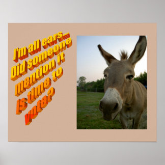 Poster Imagem de burro com orelhas erguidas
