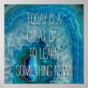 Póster Imagem de Cristal de Agato Mineral de Rock Azul