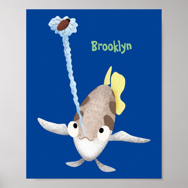 Poster Imagem de desenho animado de Arquerfish em Cute (Frente)