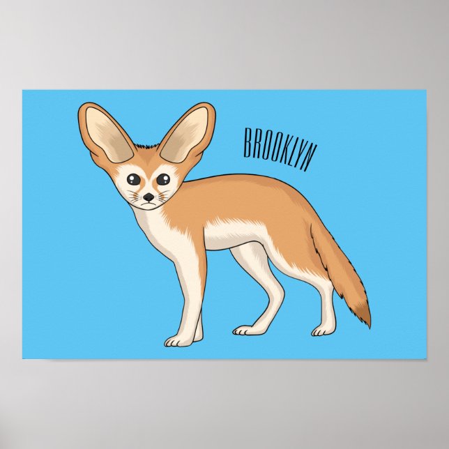 Poster Imagem de desenho animado de fennec fox (Frente)
