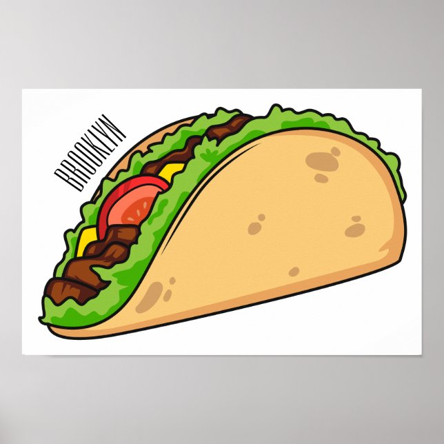 Poster Imagem de desenho animado do Taco (Frente)