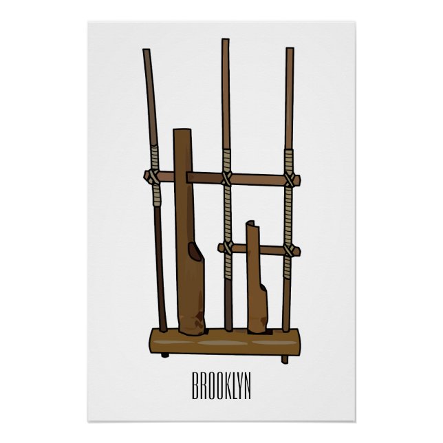 Póster Imagem de desenhos angklung (Frente)
