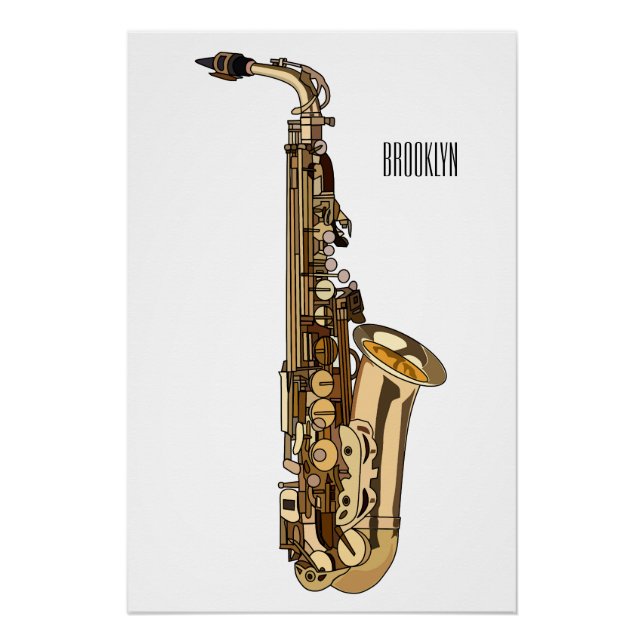 Póster Imagem de desenhos saxofônicos (Frente)